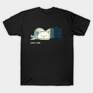 Lazy Cat (Watching TV) T-Shirt